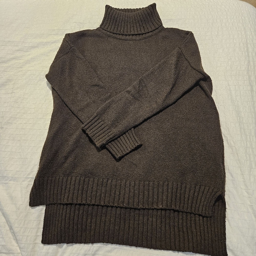 Forever 21 Oversized Olive Sweater Turtleneck Dress